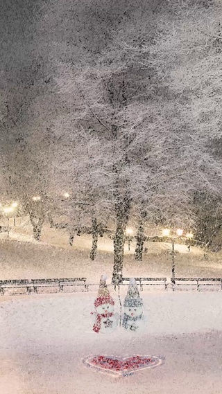 治愈爆款雪人雪景