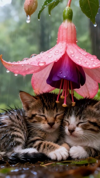 雨中花猫