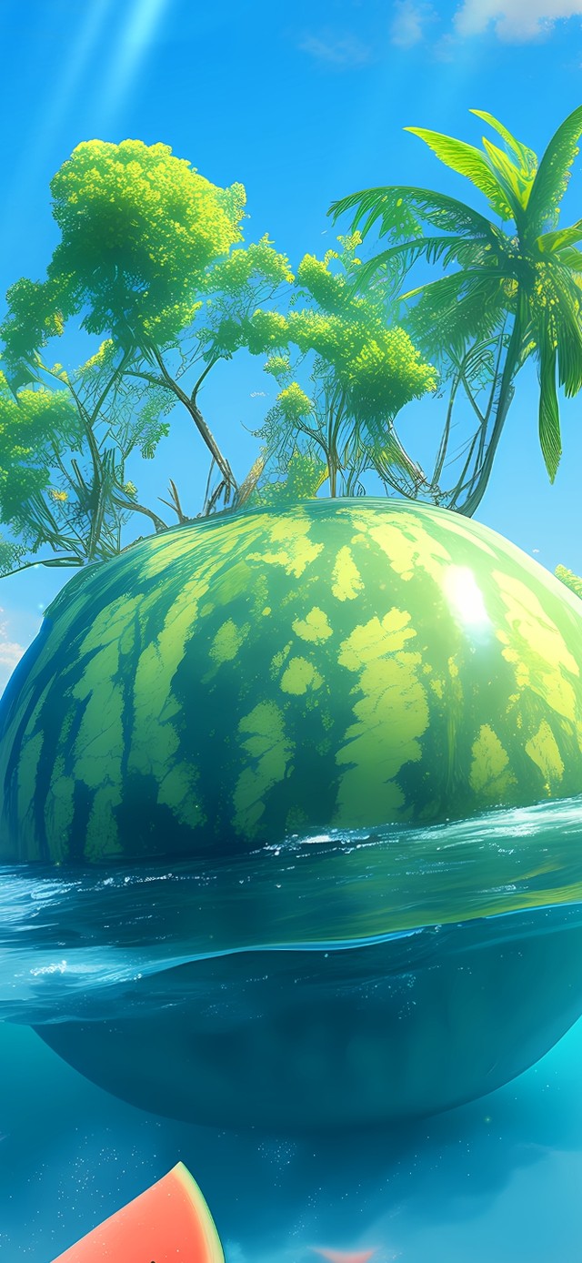 夏日大海西瓜
