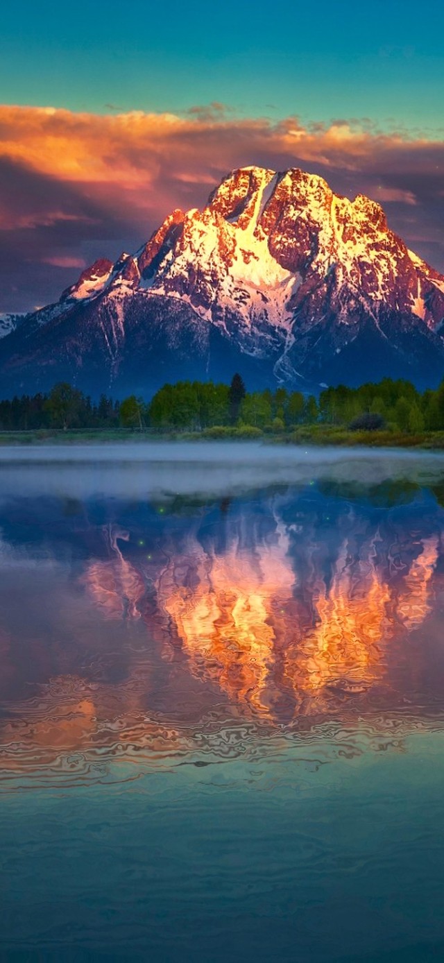 唯美夕阳湖泊美景