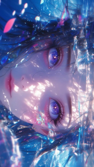 水中眼睛里有星星