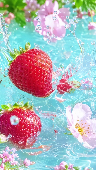 草莓落水