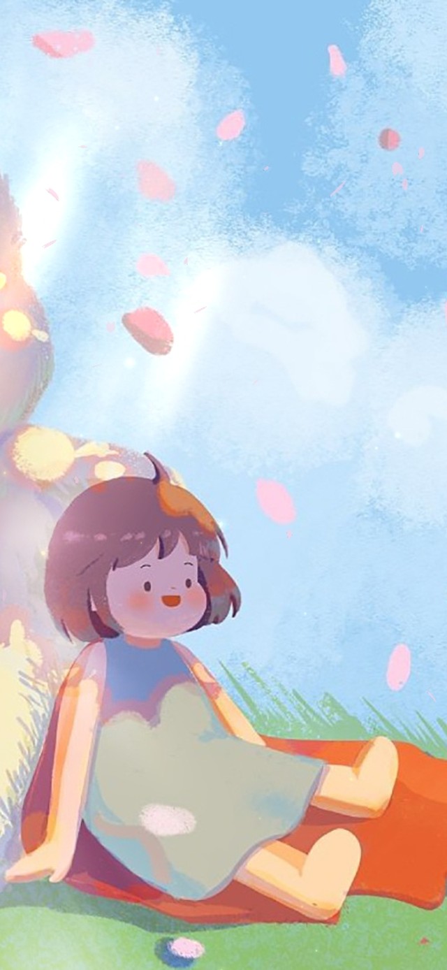 （免费壁纸）小女孩与鸭子