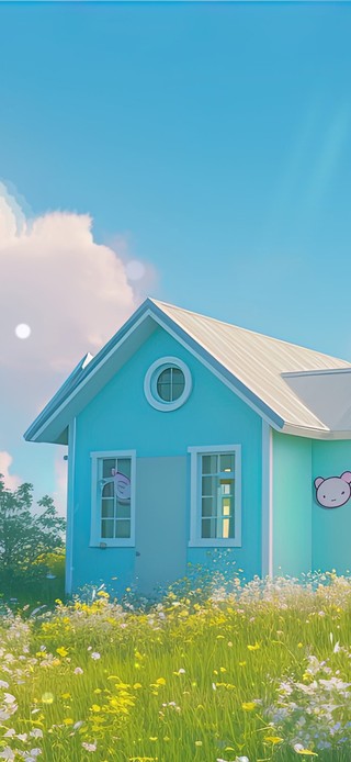 治愈护眼蓝色小屋