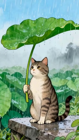 雨天猫咪