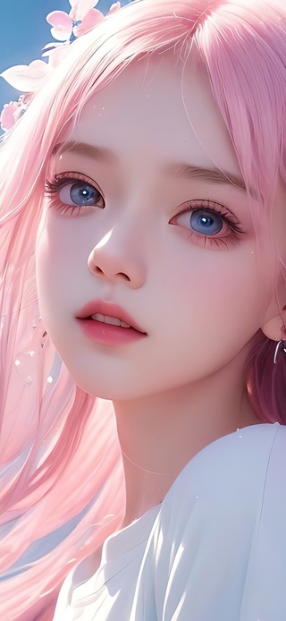 4K唯美清纯气质可爱粉发少女