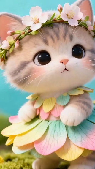 戴着花环猫咪