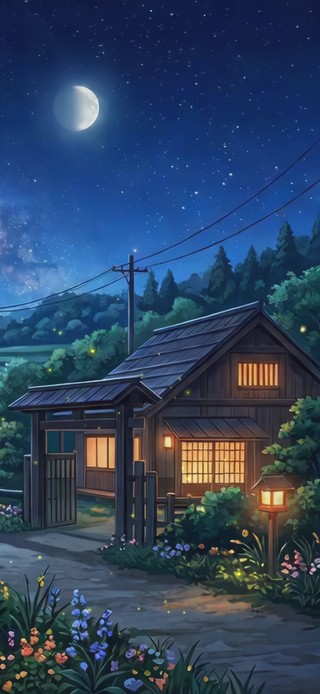 宁静的田园夜景
