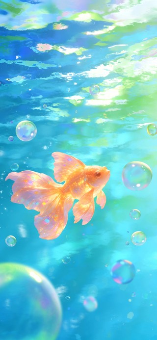 梦幻金鱼 清新蓝绿色系