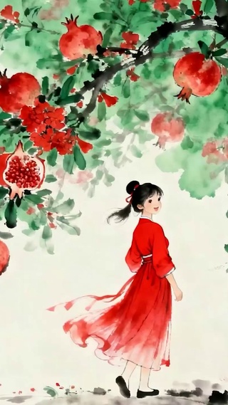古风石榴树