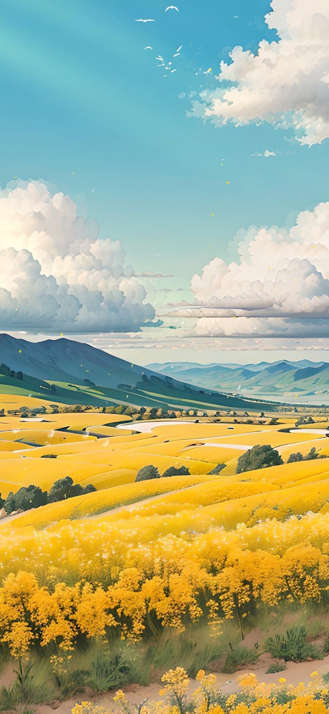 唯美治愈插画乡村田园