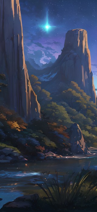 山间流水
