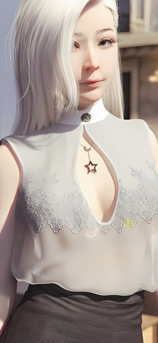 绝美白发女神