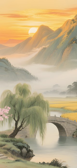 唯美黄昏乡野