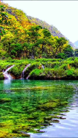 4K 护眼山涧清澈流水