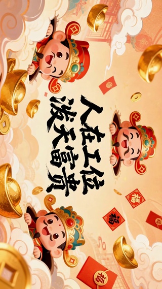 人在工位泼天富贵财神