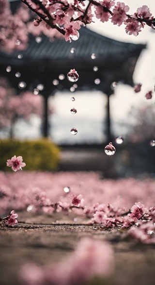 雨后的樱花