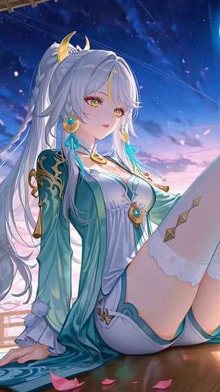 月夜樱花美少女兹白