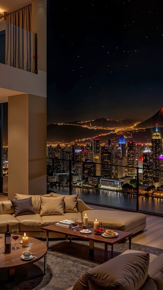 城市豪华公寓夜