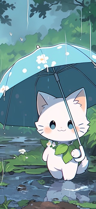 雨中猫咪
