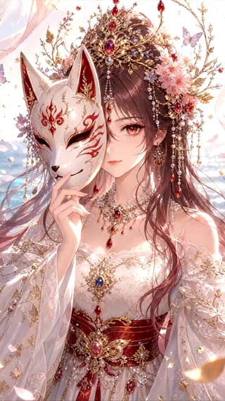 狐面-古风美女