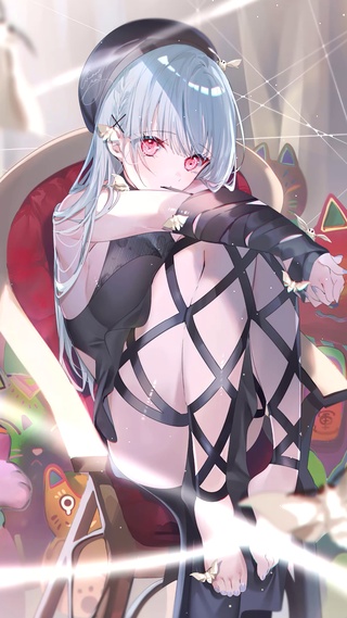 清纯蓝发少女