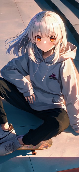 唯美白发少女