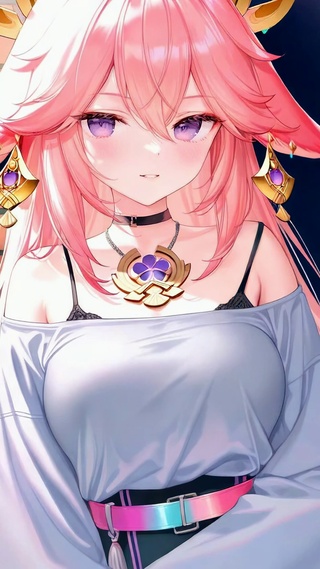 粉发狐耳少女