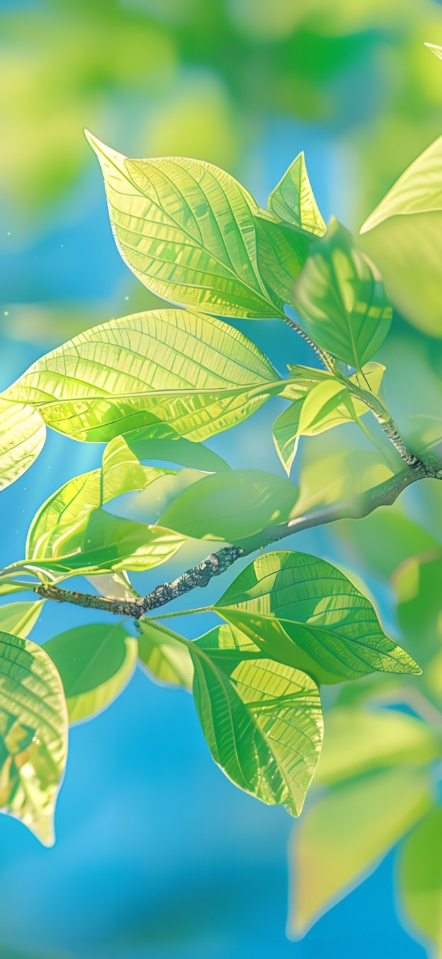 清新绿色树叶壁纸