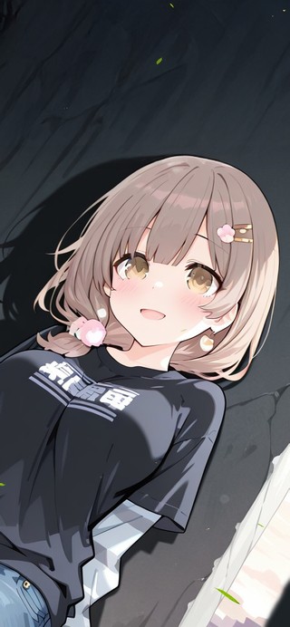 夜晚墙壁少女