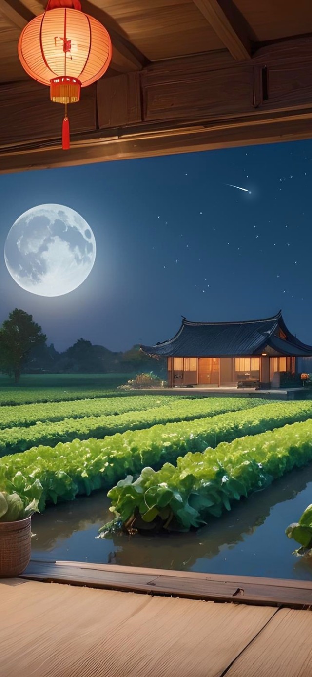 夜晚窗外的农田小屋(风景手机动态壁纸) - 风景手机壁纸下载 - 元气壁纸