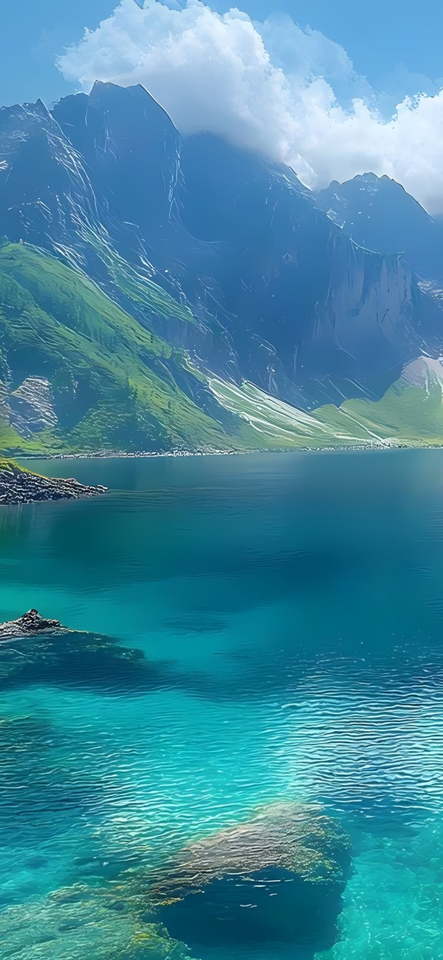 唯美青山大海