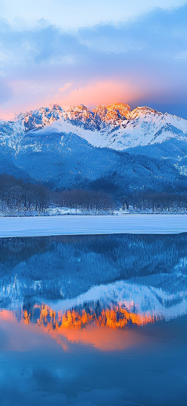 冰湖染金芒