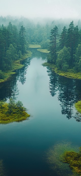 绿色护眼密林河流