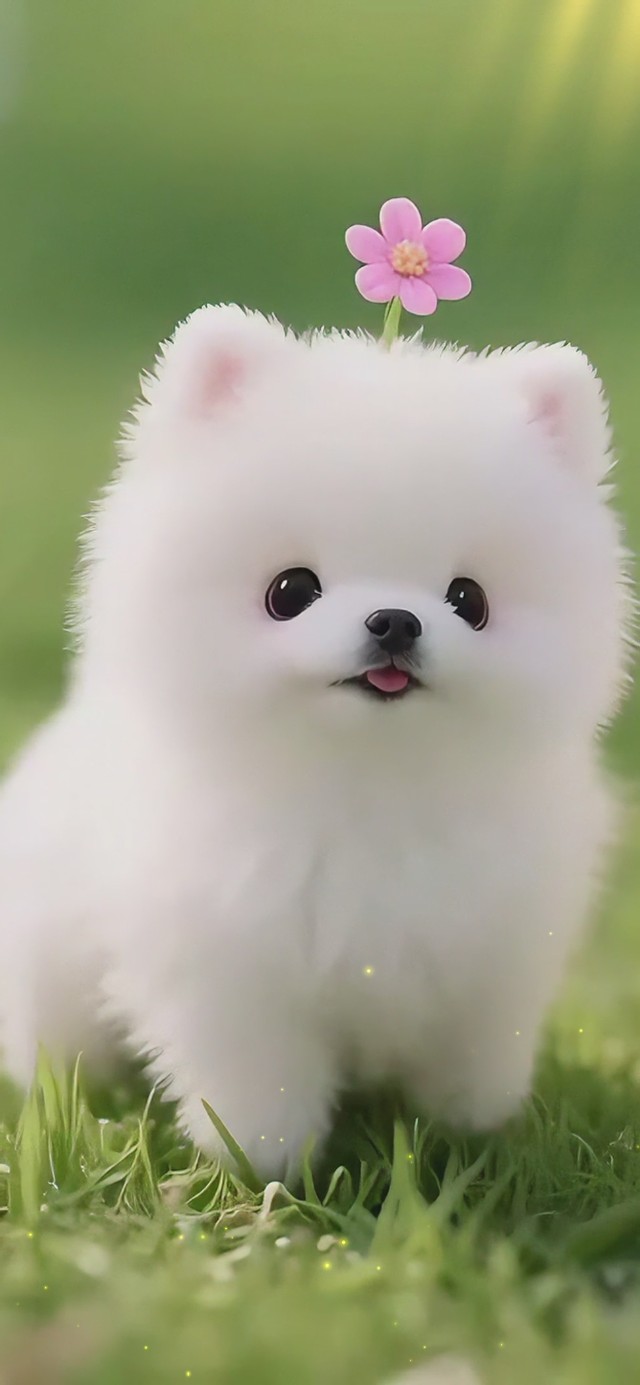 可爱花小狗