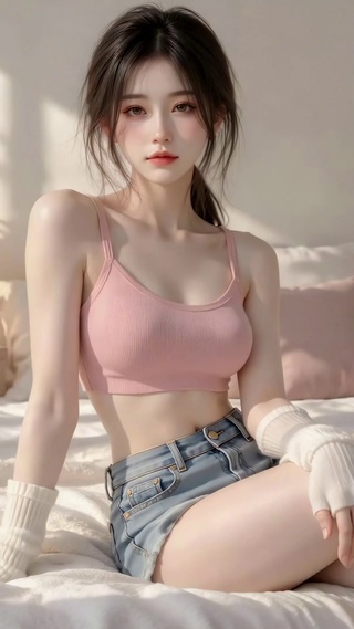 温柔卧室清纯美女