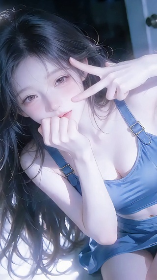 镜头前可爱表情少女