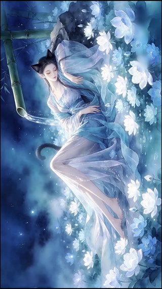 流水花海与猫妖