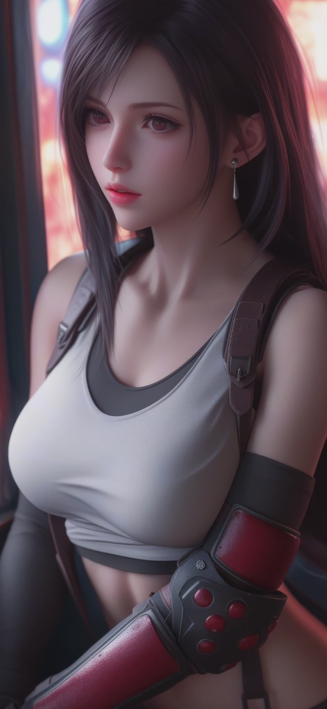 窗户边可爱都市女孩蒂法