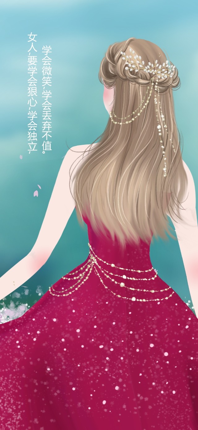 坚强女孩背影