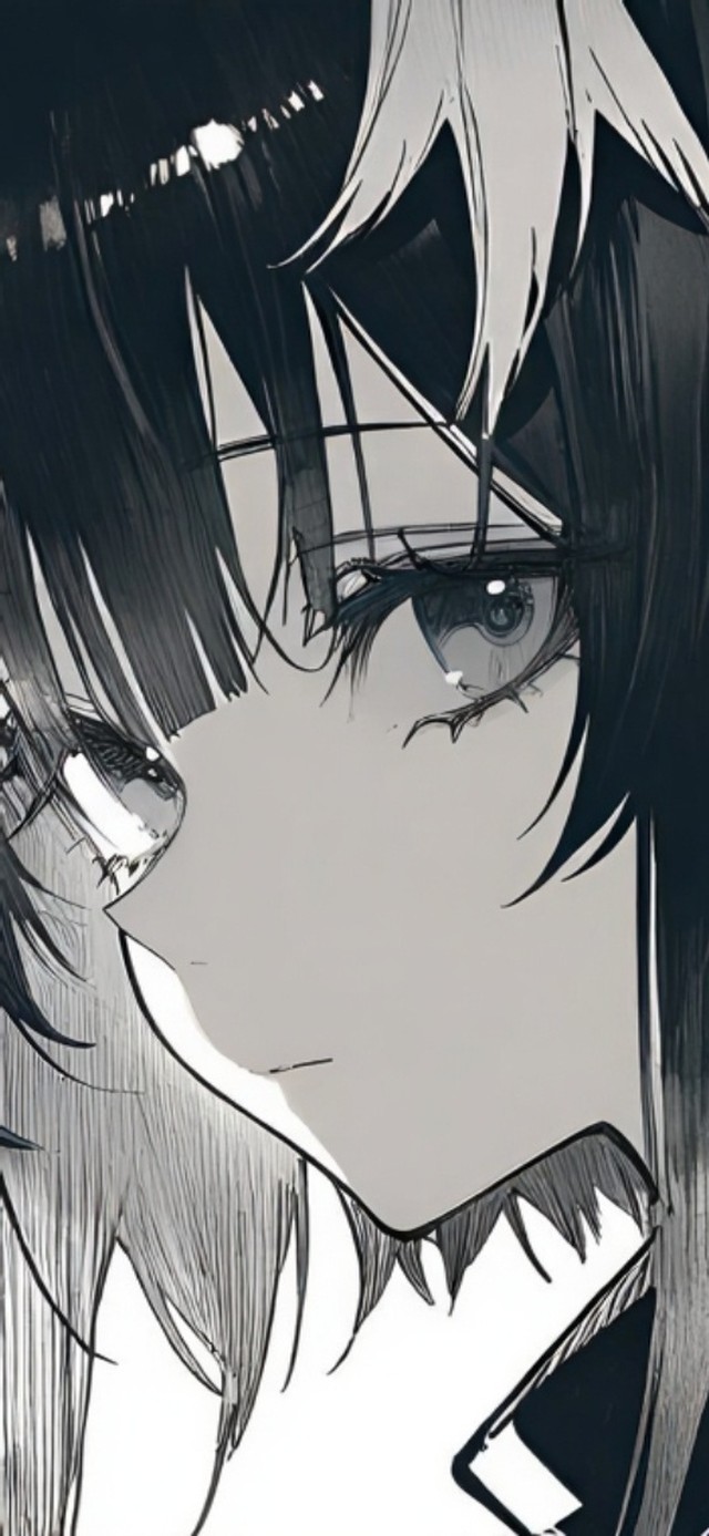 黑白冷漠少女-羽毛笔