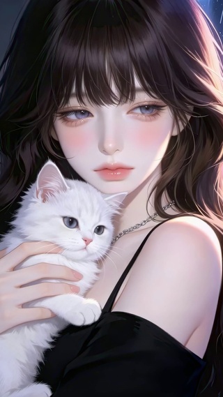 樱花与白猫少女