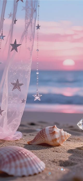 唯美浪漫落日海滩