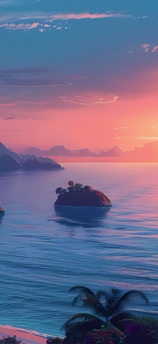 晚霞大海