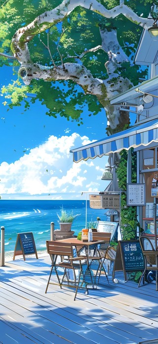 夏日海报小店绿荫治愈小清新