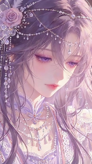 唯美粉系动漫少女