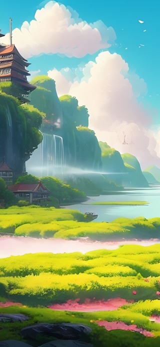 桃花山水
