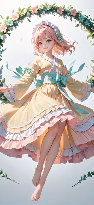 唯美樱花花环少女