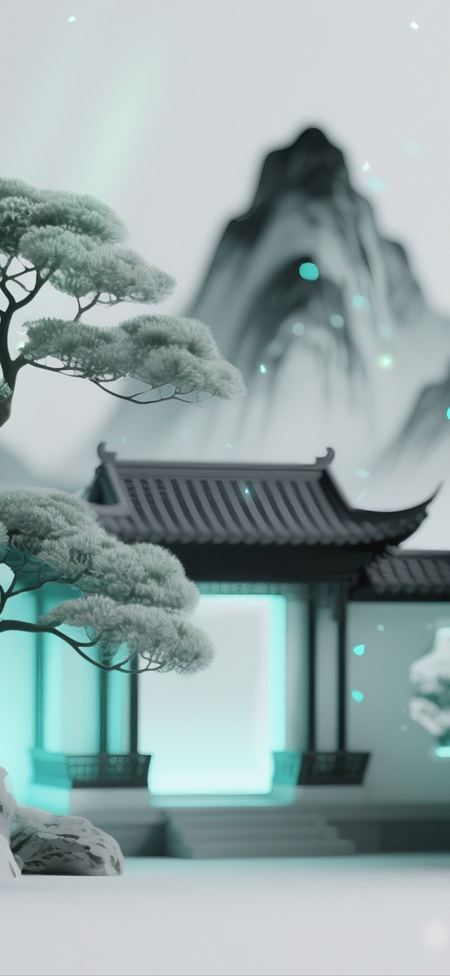 禅意风中式意境小山水