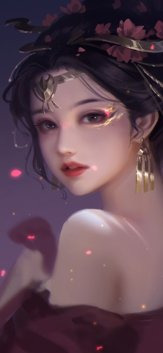 4K古风落花美人